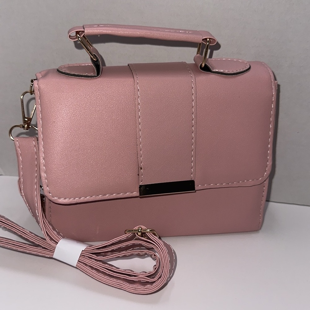 Retro, light, soft pink fashionable small flap crossbody bag - Picture 8 of 15